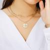 imageHidepoo Gold Layered Necklaces for Women 14K Gold Plated Dainty Coin Pendant Choker Necklace Herringbone Snake Necklace Paperclip Chain Layered Necklaces for Women Jewelry Gifts2 LayerLink ChainBee