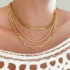 imageHidepoo Gold Layered Necklaces for Women 14K Gold Plated Dainty Coin Pendant Choker Necklace Herringbone Snake Necklace Paperclip Chain Layered Necklaces for Women Jewelry Gifts3 Layer Snake ChainRope ChainChunky Link Chain