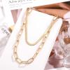 imageHidepoo Gold Layered Necklaces for Women 14K Gold Plated Dainty Coin Pendant Choker Necklace Herringbone Snake Necklace Paperclip Chain Layered Necklaces for Women Jewelry Gifts2 LayerSnake ChainChunky Link Chain