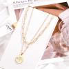 imageHidepoo Gold Layered Necklaces for Women 14K Gold Plated Dainty Coin Pendant Choker Necklace Herringbone Snake Necklace Paperclip Chain Layered Necklaces for Women Jewelry Gifts2 LayerLink ChainBee