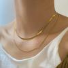 imageHidepoo Gold Layered Necklaces for Women 14K Gold Plated Dainty Coin Pendant Choker Necklace Herringbone Snake Necklace Paperclip Chain Layered Necklaces for Women Jewelry Gifts2 LayerFlat Snake ChainRound Snake Chain