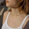imageHidepoo Gold Layered Necklaces for Women 14K Gold Plated Dainty Coin Pendant Choker Necklace Herringbone Snake Necklace Paperclip Chain Layered Necklaces for Women Jewelry Gifts2 LayerLink ChainBee