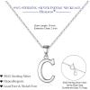 imageHidepoo S925 Sterling Silver Initial Necklaces for Girls Women Dainty Sterling Silver Initial Necklace for Women Girls Jewelry Birthday Gifts for Women GirlsC
