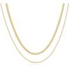 imageHidepoo Gold Layered Necklaces for Women 14K Gold Plated Dainty Coin Pendant Choker Necklace Herringbone Snake Necklace Paperclip Chain Layered Necklaces for Women Jewelry Gifts2 LayerFlat Snake ChainRound Snake Chain