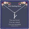 imageHidepoo S925 Sterling Silver Initial Necklaces for Girls Women Dainty Sterling Silver Initial Necklace for Women Girls Jewelry Birthday Gifts for Women GirlsY