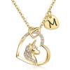 imageUnicorns Gifts for Girls Necklace S925 Sterling Silver Unicorn Necklaces for Teen Girls Colorful CZ Heart Pendant Unicorn Necklace Initial Unicorn Necklace Jewelry Unicorn Gifts for Girls WomenGold