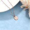 imageHidepoo Disc Initial Necklaces for Girls Women  14K GoldRose Gold Plated Disc Double Sided Engraved Hammered Initial Necklace Personalized Letter Pendant Initial Necklace Jewelry Gifts for GirlsRose Gold