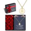 imageHidepoo Disc Initial Necklaces for Girls Women  14K GoldRose Gold Plated Disc Double Sided Engraved Hammered Initial Necklace Personalized Letter Pendant Initial Necklace Jewelry Gifts for GirlsRose Gift Box