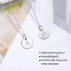 imageHidepoo S925 Sterling Silver Disc Initial Necklaces for Girls Women Dainty Double Sided Engraved Hammered Letter Necklace Sterling Silver Initial Necklaces for Girls Teen Girls Gifts Birthday GiftsK
