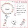 imageHidepoo Unicorn Bracelet Gifts for Girls  Pink Pearl and Rhinestone Balls Heart Initial Unicorn Bracelets Jewelry Unicorn Gifts CZ Unicorn Bracelet Birthday Gifts for GirlsL