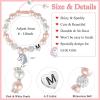 imageHidepoo Unicorn Bracelet Gifts for Girls  Pink Pearl and Rhinestone Balls Heart Initial Unicorn Bracelets Jewelry Unicorn Gifts CZ Unicorn Bracelet Birthday Gifts for GirlsM