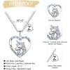 imageHidepoo Unicorn Necklace for Girls Gifts  14K White Gold Plated CZ Heart Pendant Unicorn Necklace Gifts Jewelry Letter Initial Unicorn Necklaces Unicorns Gifts Birthday Gifts for Girls Teen GirlsZ