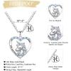 imageHidepoo Unicorn Necklace for Girls Gifts  14K White Gold Plated CZ Heart Pendant Unicorn Necklace Gifts Jewelry Letter Initial Unicorn Necklaces Unicorns Gifts Birthday Gifts for Girls Teen GirlsH