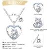 imageHidepoo Unicorn Necklace for Girls Gifts  14K White Gold Plated CZ Heart Pendant Unicorn Necklace Gifts Jewelry Letter Initial Unicorn Necklaces Unicorns Gifts Birthday Gifts for Girls Teen GirlsD