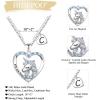 imageHidepoo Unicorn Necklace for Girls Gifts  14K White Gold Plated CZ Heart Pendant Unicorn Necklace Gifts Jewelry Letter Initial Unicorn Necklaces Unicorns Gifts Birthday Gifts for Girls Teen GirlsC