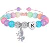 imageHidepoo Unicorn Birthday Gifts  Unicorn Bracelet Gifts for Girls Adjustable Beads and Rhinestone Balls Unicorn Bracelet Initial Unicorn Bracelets Jewelry Unicorn Bracelet Birthday Gifts for GirlsK