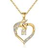 imageHidepoo Unicorn Necklace Gifts for Girls 14K Gold Plated Colorful CZ Heart Unicorn Necklace Girls Jewelry Initial Unicorn Necklaces for Girls Birthday Gifts Unicorn GiftsM