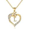 imageHidepoo Unicorn Necklace Gifts for Girls 14K Gold Plated Colorful CZ Heart Unicorn Necklace Girls Jewelry Initial Unicorn Necklaces for Girls Birthday Gifts Unicorn GiftsL