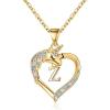 imageHidepoo Unicorn Necklace Gifts for Girls 14K Gold Plated Colorful CZ Heart Unicorn Necklace Girls Jewelry Initial Unicorn Necklaces for Girls Birthday Gifts Unicorn GiftsZ