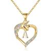 imageHidepoo Unicorn Necklace Gifts for Girls 14K Gold Plated Colorful CZ Heart Unicorn Necklace Girls Jewelry Initial Unicorn Necklaces for Girls Birthday Gifts Unicorn GiftsA