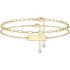 imageHidepoo Ankle Bracelets for Women Initial Anklet 14K Gold Plated Layered Gold Anklet for Women Letter Initial Anklets for Women Teen Girls Summer Foot Jewelry Gifts A