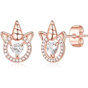 imageHidepoo Unicorn Earrings Gifts S925 Sterling Silver Post Unicorn Earrings Unicorn Jewelry Personalized Gifts Unicorn Stud Earring Birthday Gifts Unicorn Gifts Unicorn Earrings Jewelry Gifts