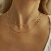 image:imageHidepoo Gold Layered Necklaces for Women 14K Gold Plated Dainty Coin Pendant Choker Necklace Herringbone Snake Necklace Paperclip Chain Layered Necklaces for Women Jewelry Gifts2 LayerLink ChainElizabeth Coin