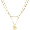 image:imageHidepoo Gold Layered Necklaces for Women 14K Gold Plated Dainty Coin Pendant Choker Necklace Herringbone Snake Necklace Paperclip Chain Layered Necklaces for Women Jewelry Gifts2 LayerLink ChainElizabeth Coin